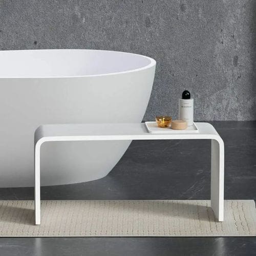 ספסל למקלחת LORA קוריאן אקרילי - לבן מט – תמונה 3