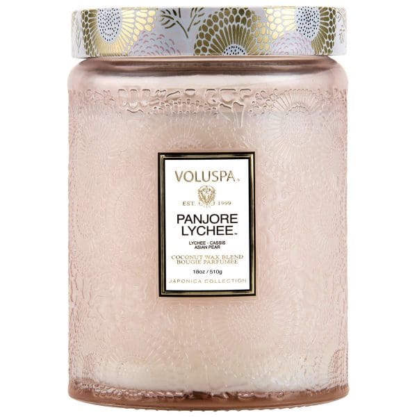 נר ריחני בצנצנת זכוכית 510 גרם - Panjore Lychee VOLUSPA
