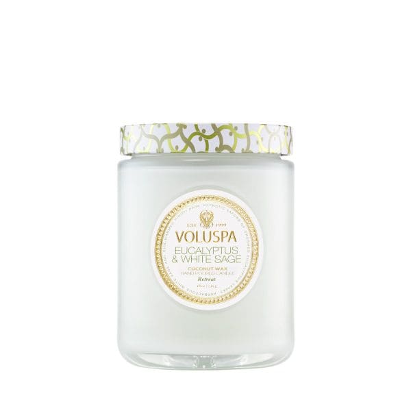 נר ריחני בצנצנת זכוכית‏ 510 גרם - Eucalyptus & White Sage VOLUSPA