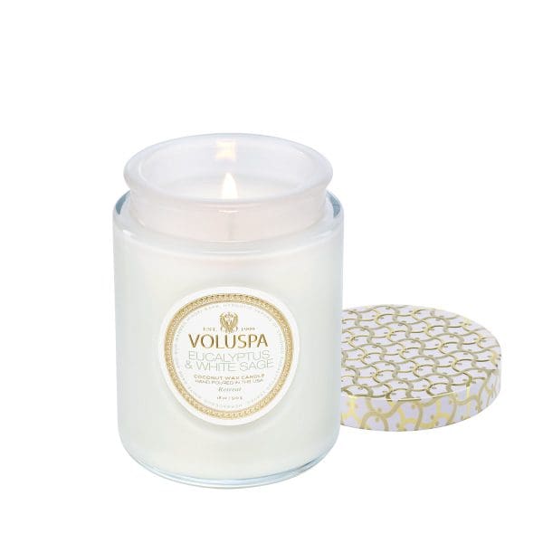 ⁦נר ריחני בצנצנת זכוכית‏ 510 גרם - Eucalyptus & White Sage VOLUSPA⁩ – תמונה ⁦3⁩