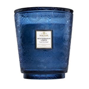 נר ריחני במיכל זכוכית ענק 3.5 קילו - Mediterranean Lemon VOLUSPA