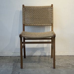 Viero – כיסא אוכל מעץ טיק וחבל סינתטי