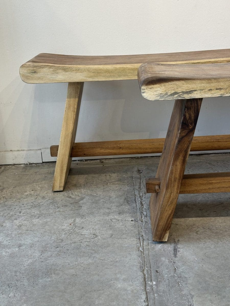 ספסל Sim מעץ סואר – בעבודת יד | 120 ס״מ – תמונה 2