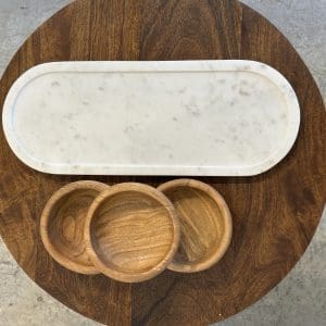 סט Marbel White – מגש + 3 בולים