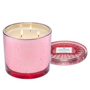 נר גדול 3 פתיליות‏ 1020 גרם - Sparkling Rose VOLUSPA