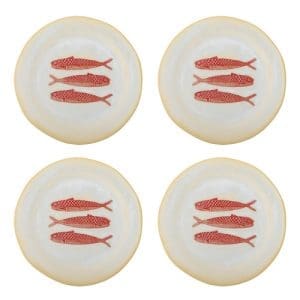 סט 4 צלחות חרס Hadden - אדום Bloomingville